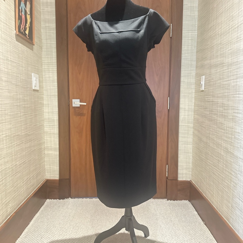 Adolfo Dominguez Black Sheath Cocktail Dress